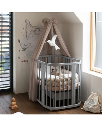 5in1Baby Crib with matress and cradle - Gray