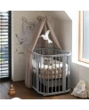 5in1 Baby Crib with matress and cradle - Gray | Waldin