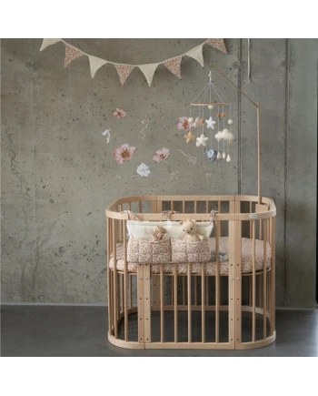 5in1 Baby Crib with matress and cradle - Natural wood