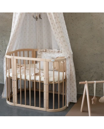 5in1 Baby Crib with matress and cradle - Natural wood