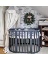 7in1 Oval Baby Crib with matress - Graphite