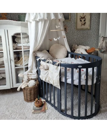 7in1 Oval Baby Crib with matress - Graphite