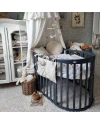 7in1 Oval Baby Crib with matress - Graphite