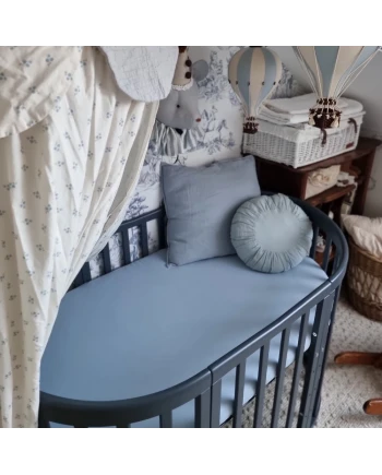 7in1 Oval Baby Crib with matress - Graphite | Waldin