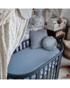 7in1 Oval Baby Crib with matress - Graphite