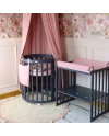 7in1 Oval Baby Crib with matress - Graphite