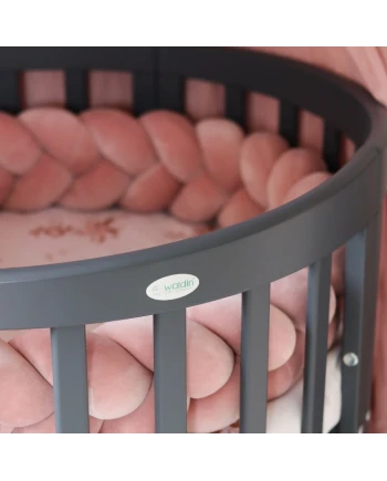 7in1 Oval Baby Crib with matress - Graphite