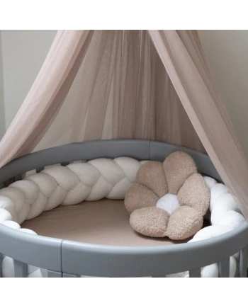 Velour Braided Crib Bumper 210 cm - Ecru