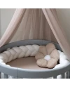 Velour Braided Crib Bumper 210 cm - Ecru