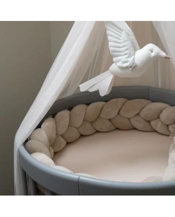 Velour Braided Crib Bumper 210 cm - Beige