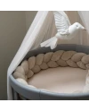 Velour Braided Crib Bumper 210 cm - Beige