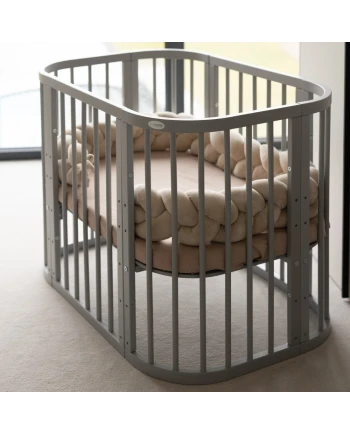 Velour Braided Crib Bumper 210 cm - Beige