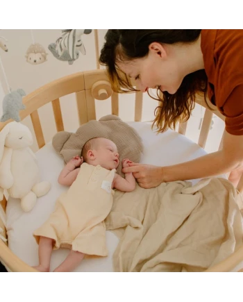 Organic Cotton Sheet 73x73 Oval Crib 7in1 - White | WALDIN
