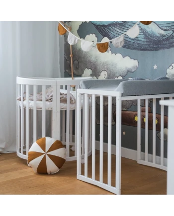 Organic Cotton Sheet 73x73 Oval Crib 7in1 - White | WALDIN