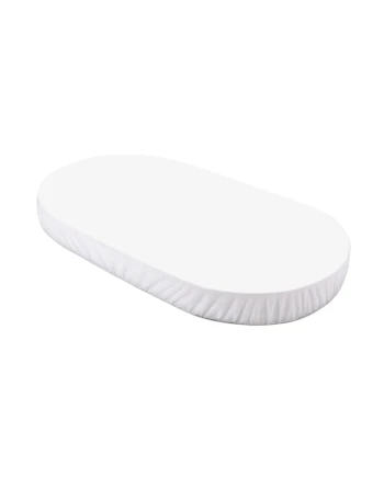 Organic Cotton Sheet 124x73 Oval Crib - White | WALDIN