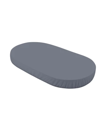 Organic Cotton Sheet 123x73cm Oval Crib - Graphite | Waldin