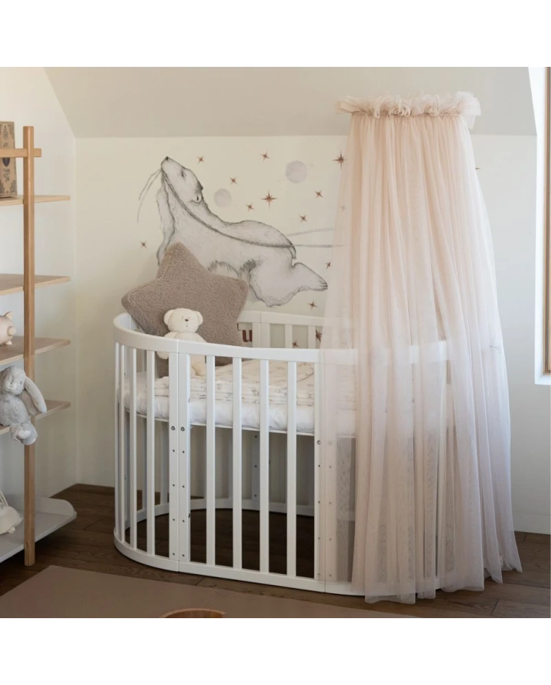 Beige Tulle Canopy for Crib + Canopy Frame Beige Tulle Canopy for Crib + Canopy Frame