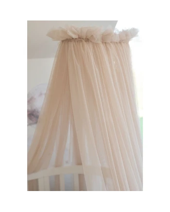 Beige Tulle Canopy for Crib + Canopy Frame