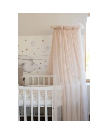 Beige Tulle Canopy for Crib + Canopy Frame
