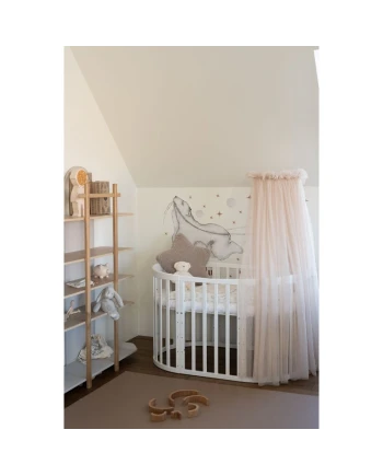 Beige Tulle Canopy for Crib + Canopy Frame
