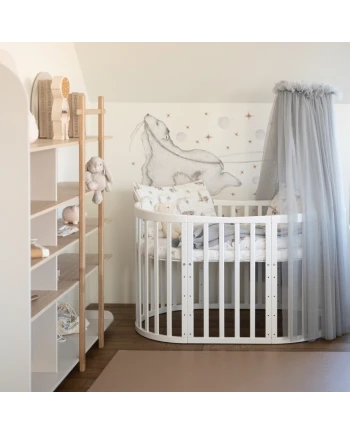 Gray Tulle Canopy for Crib + Canopy Frame