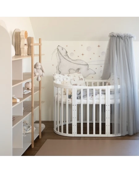 Gray Tulle Canopy for Crib + Canopy Frame