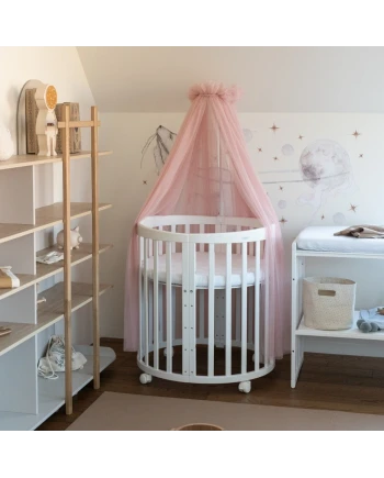 Rose Tulle Canopy for Crib + Canopy Frame