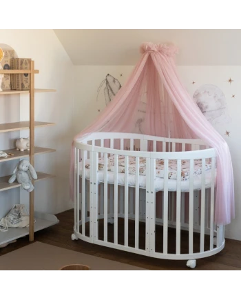 Rose Tulle Canopy for Crib + Canopy Frame