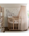 Beige Tulle Canopy for Crib + Canopy Frame
