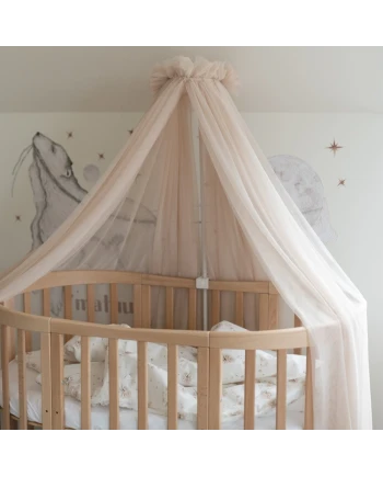 Beige Tulle Canopy for Crib + Canopy Frame