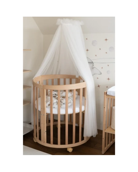 Ecru Tulle Canopy for Crib + Canopy Frame