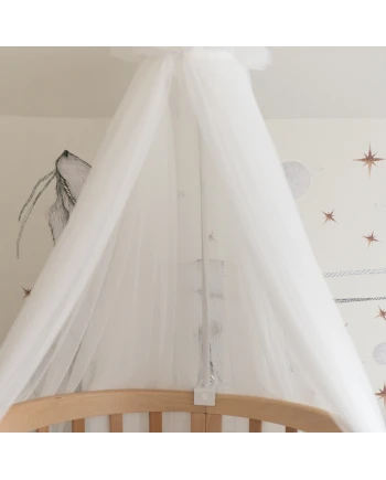 Ecru Tulle Canopy for Crib + Canopy Frame