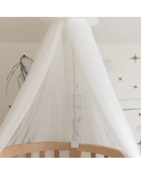 Ecru Tulle Canopy for Crib + Canopy Frame