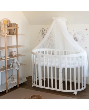 Ecru Tulle Canopy for Crib + Canopy Frame