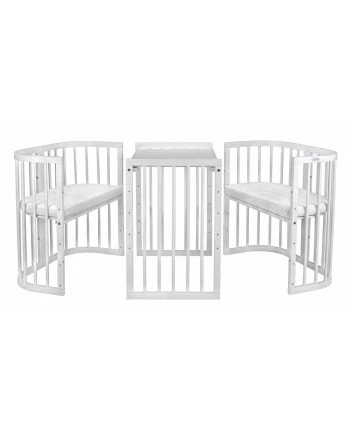 7in1 Baby crib with mattress - White