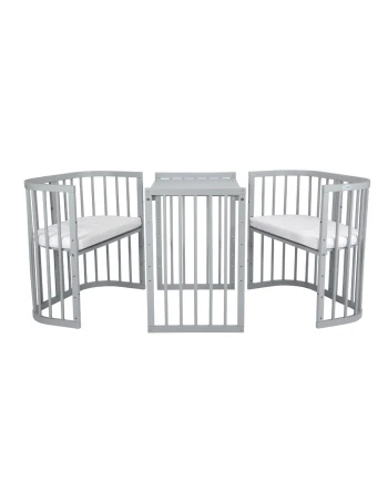 7in1Baby crib with mattress - Gray