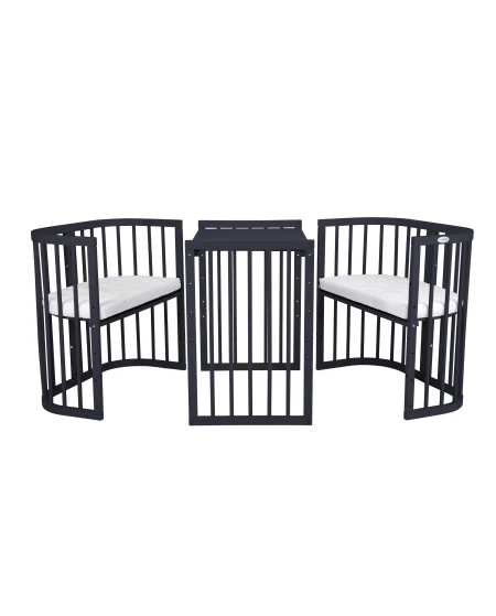 7in1 Baby crib with mattress - Graphite | Grows with your child Waldin