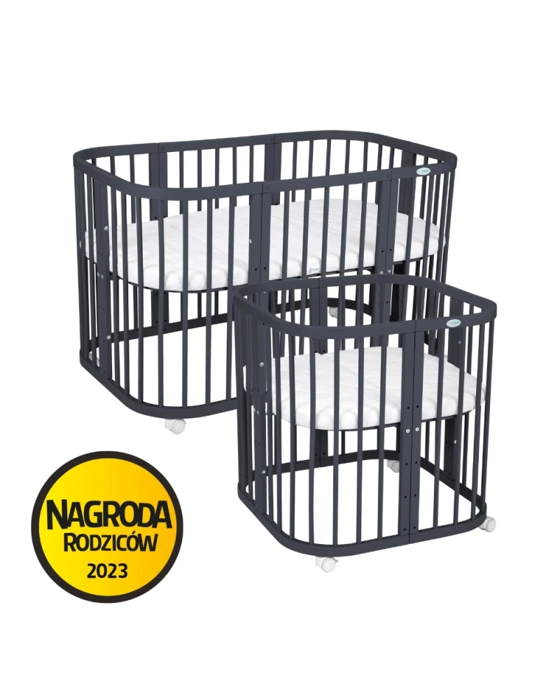 7in1 Baby crib with mattress - Graphite 7in1 Baby crib with mattress - Graphite