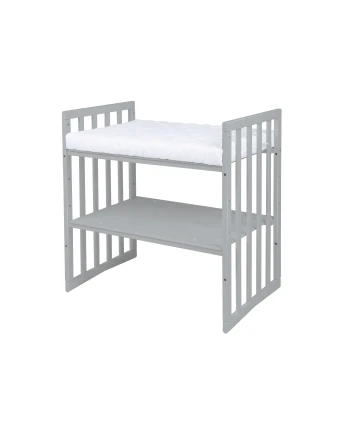 7in1 Oval Baby Crib with mattress - Gray