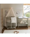 7in1 Oval Baby Crib with mattress - Olive