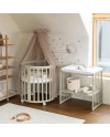 7in1 Oval Baby Crib with mattress - Olive