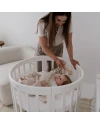 7in1 Oval Baby Crib with mattress - White
