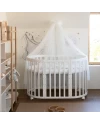 7in1 Oval Baby Crib with mattress - White