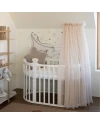 7in1 Oval Baby Crib with mattress - White