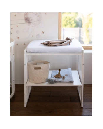 7in1 Oval Baby Crib with mattress - White