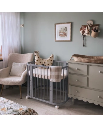 5in1Baby Crib with matress and cradle - Gray