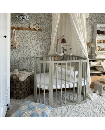 5in1 Baby Crib with mattress and cradle - Olive