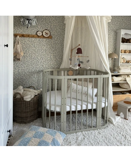 5in1 Baby Crib with mattress and cradle - Olive | Waldin