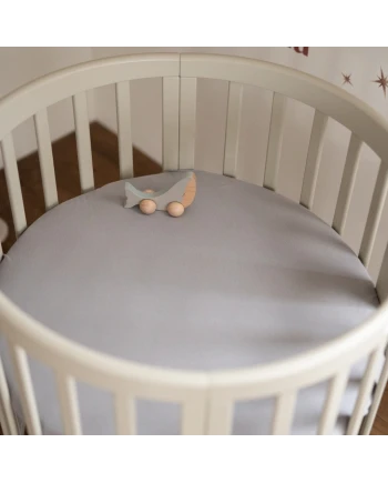 Organic Cotton Sheet 73x73 Oval Crib - Gray | WALDIN