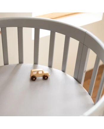 Organic Cotton Sheet 123x73 Oval Crib - Gray